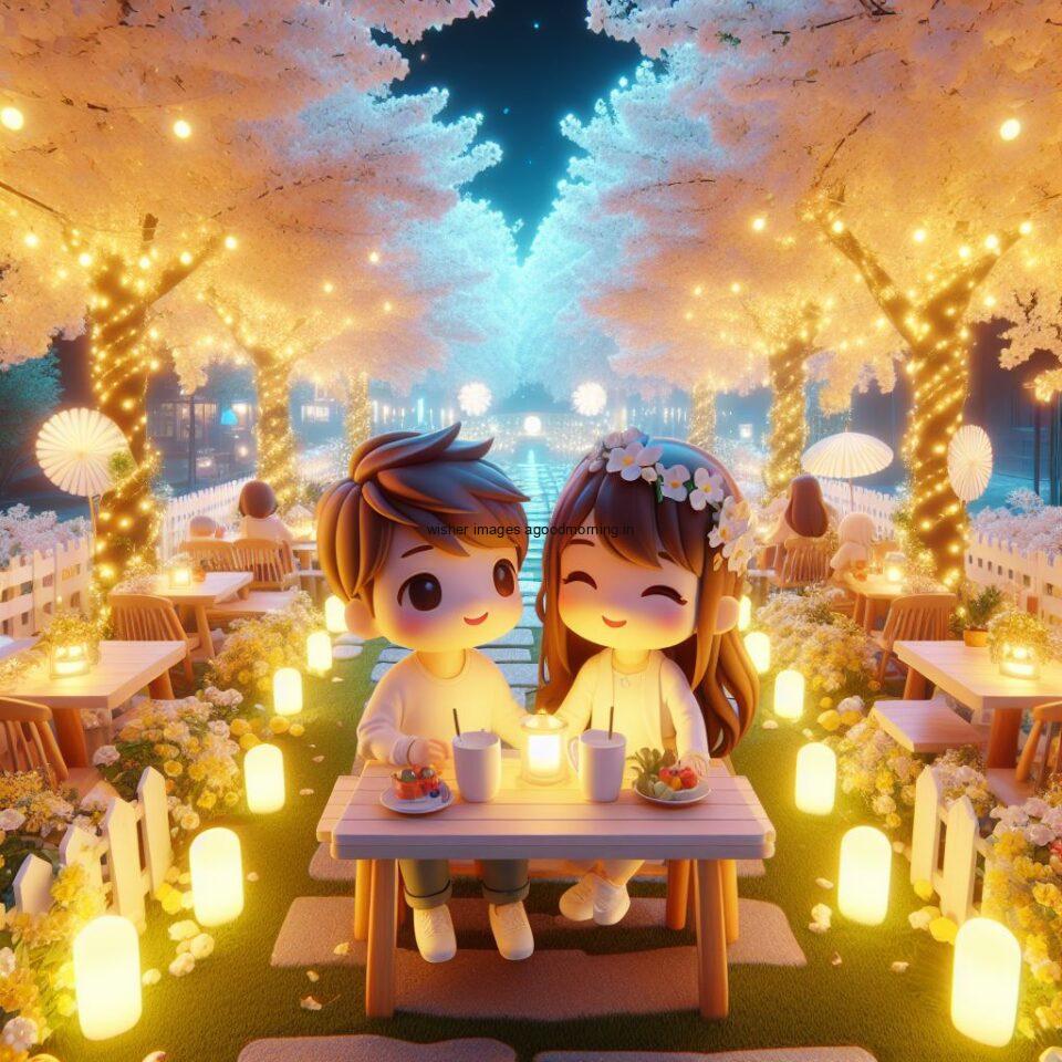 d cute couple images couple seating together with beautifull mall or middle of park azaming light setup ()