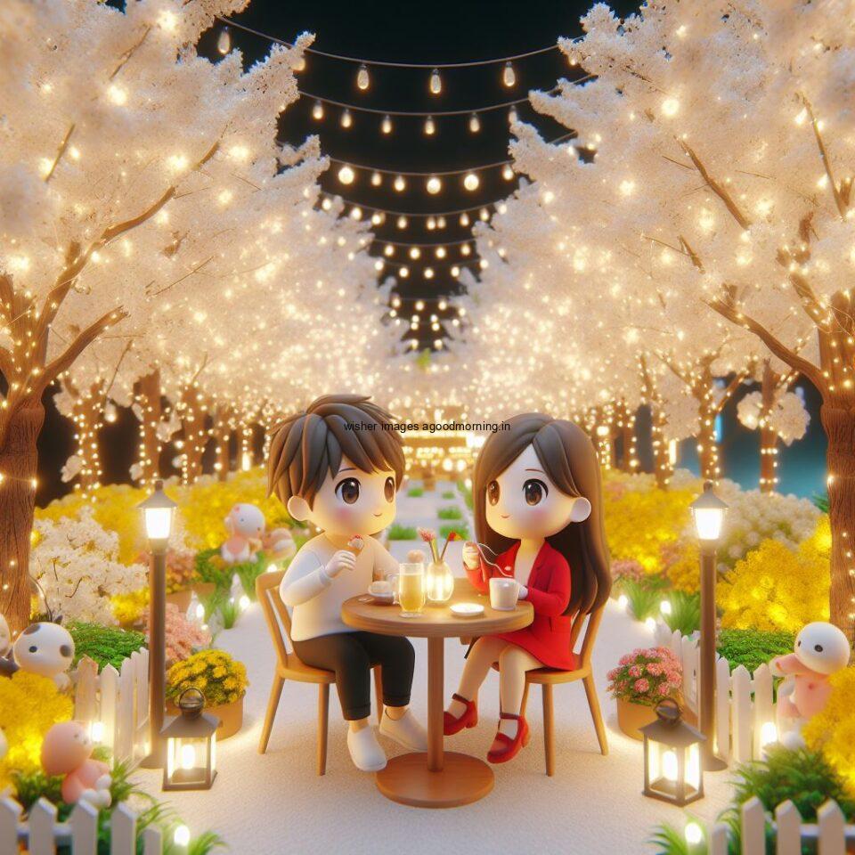 d cute couple images couple seating together with beautifull mall or middle of park azaming light setup ()