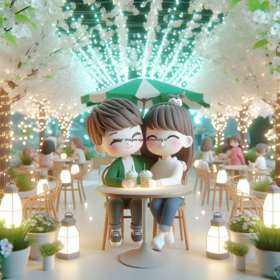 d cute couple images couple seating together with beautifull mall or middle of park azaming light setup ()