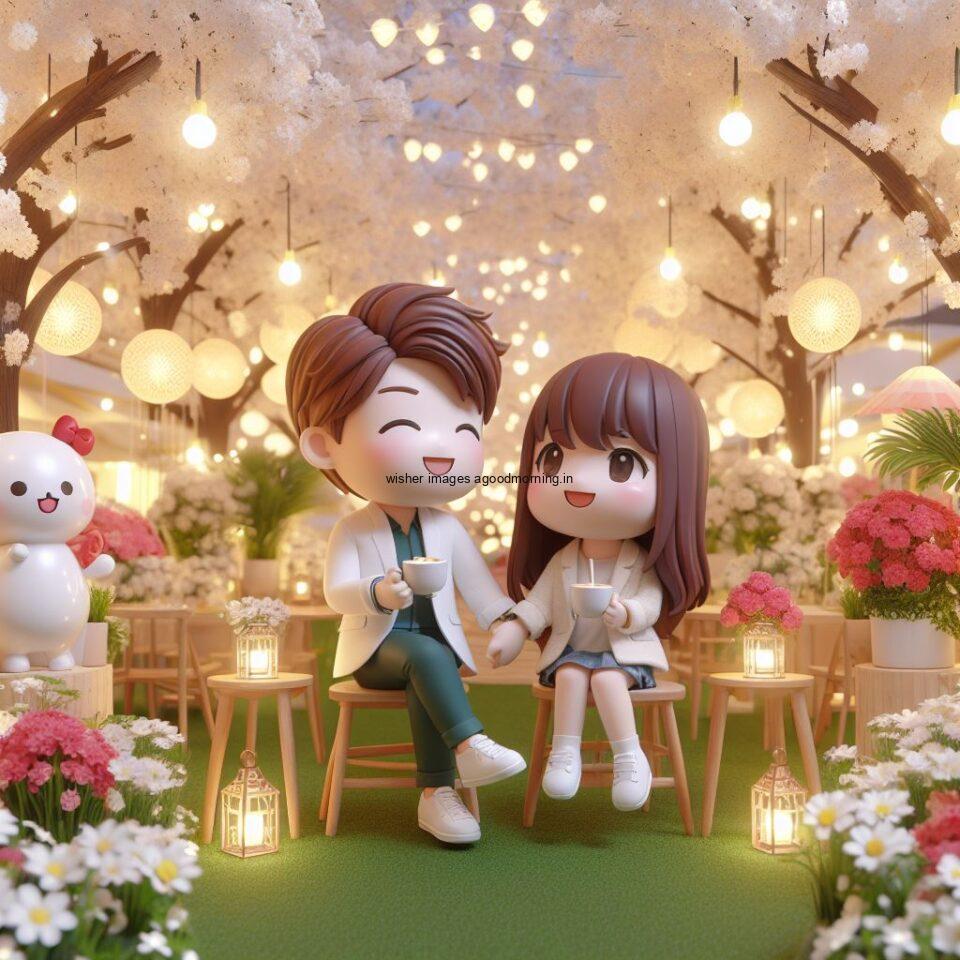 d cute couple images couple seating together with beautifull mall or middle of park azaming light setup ()