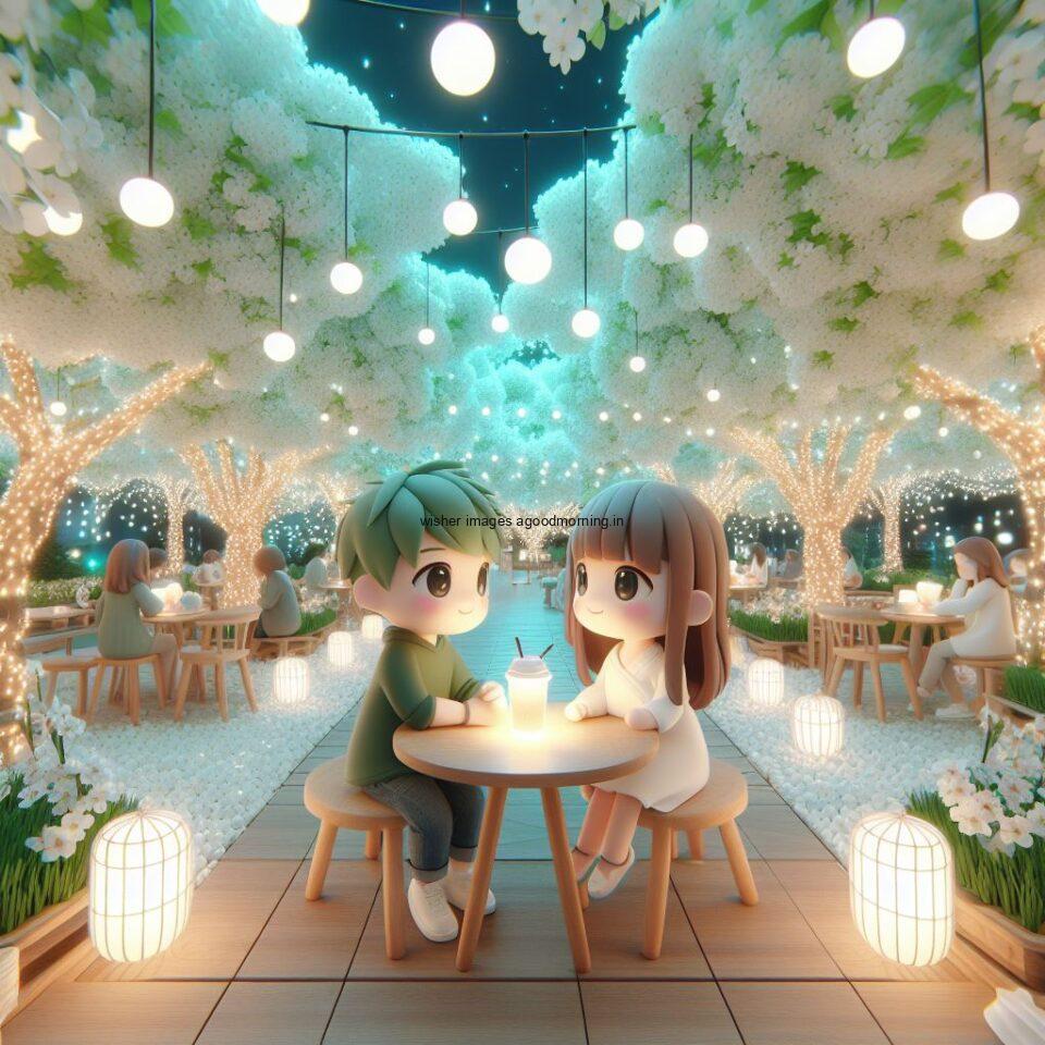 d cute couple images couple seating together with beautifull mall or middle of park azaming light setup ()