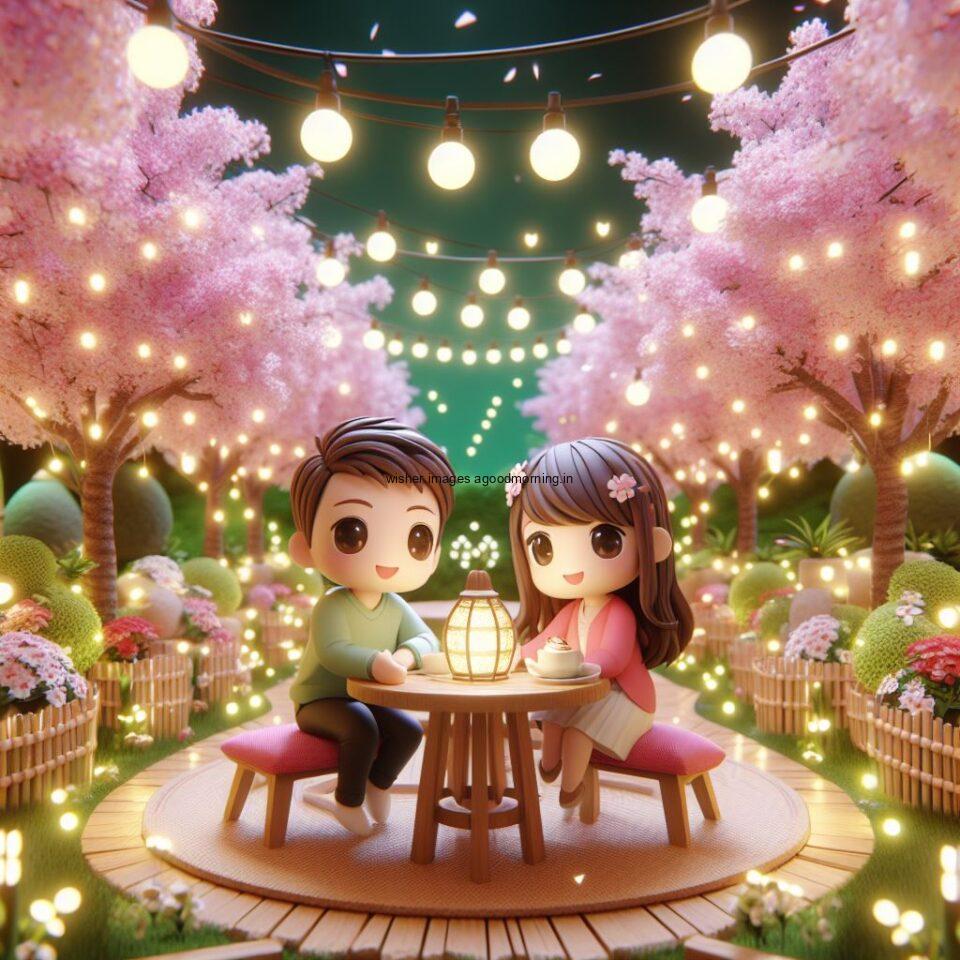 d cute couple images couple seating together with beautifull mall or middle of park azaming light setup ()