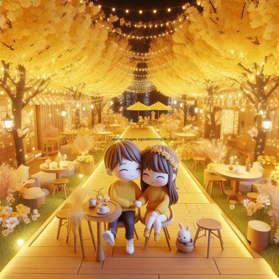 d cute couple images couple seating together with beautifull mall or middle of park azaming light setup ()