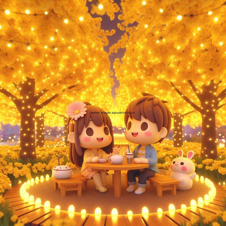 d cute couple images couple seating together with beautifull mall or middle of park azaming light setup ()