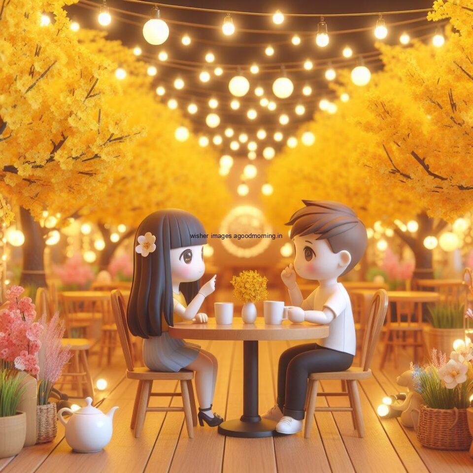 d cute couple images couple seating together with beautifull mall or middle of park azaming light setup ()