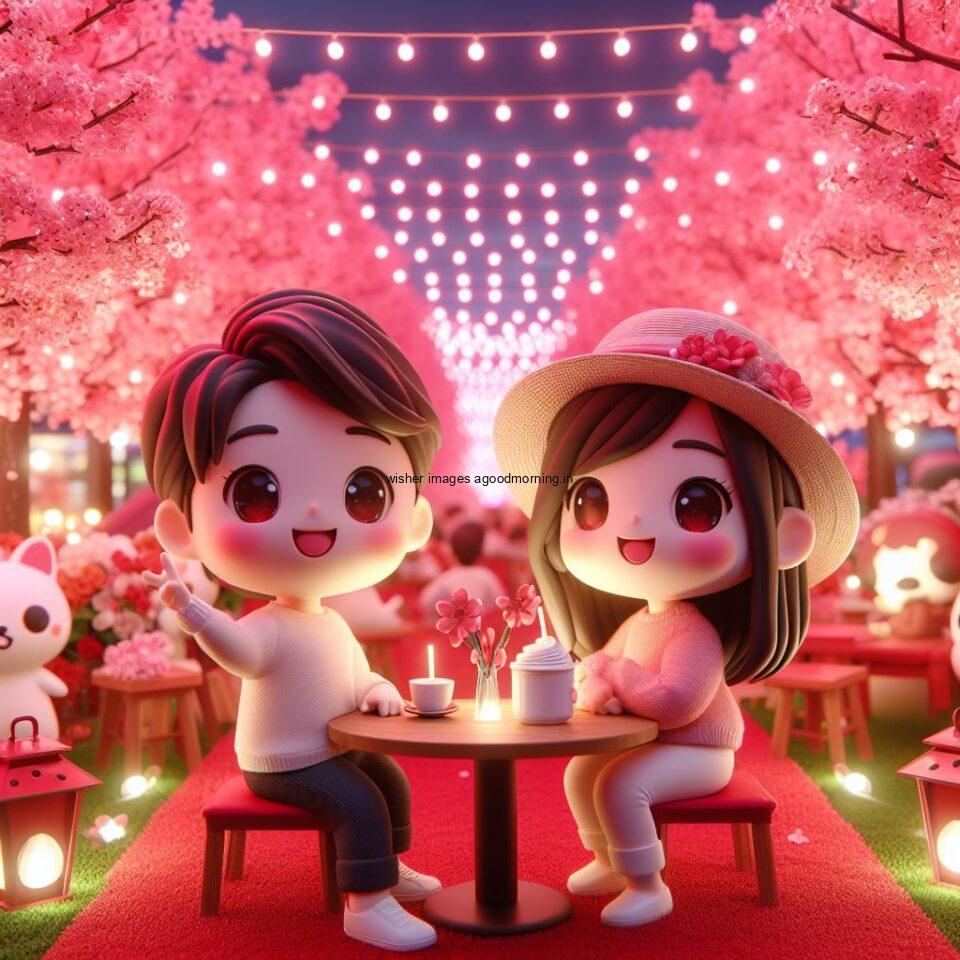 d cute couple images couple seating together with beautifull mall or middle of park azaming light setup ()