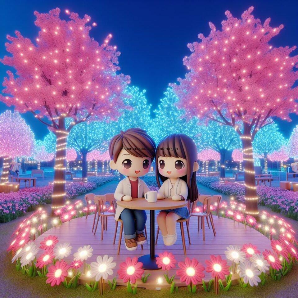 d cute couple images couple seating together with beautifull mall or middle of park azaming light setup ()