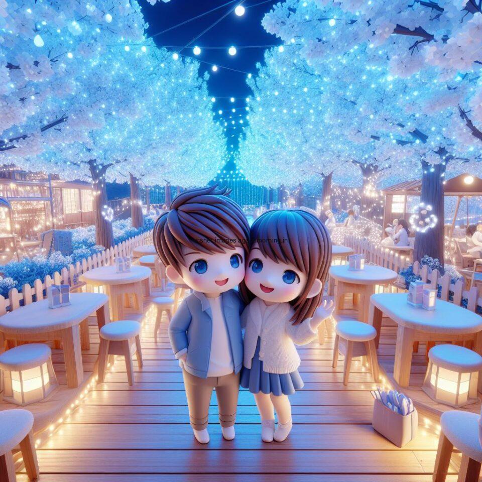 d cute couple images couple seating together with beautifull mall or middle of park azaming light setup ()