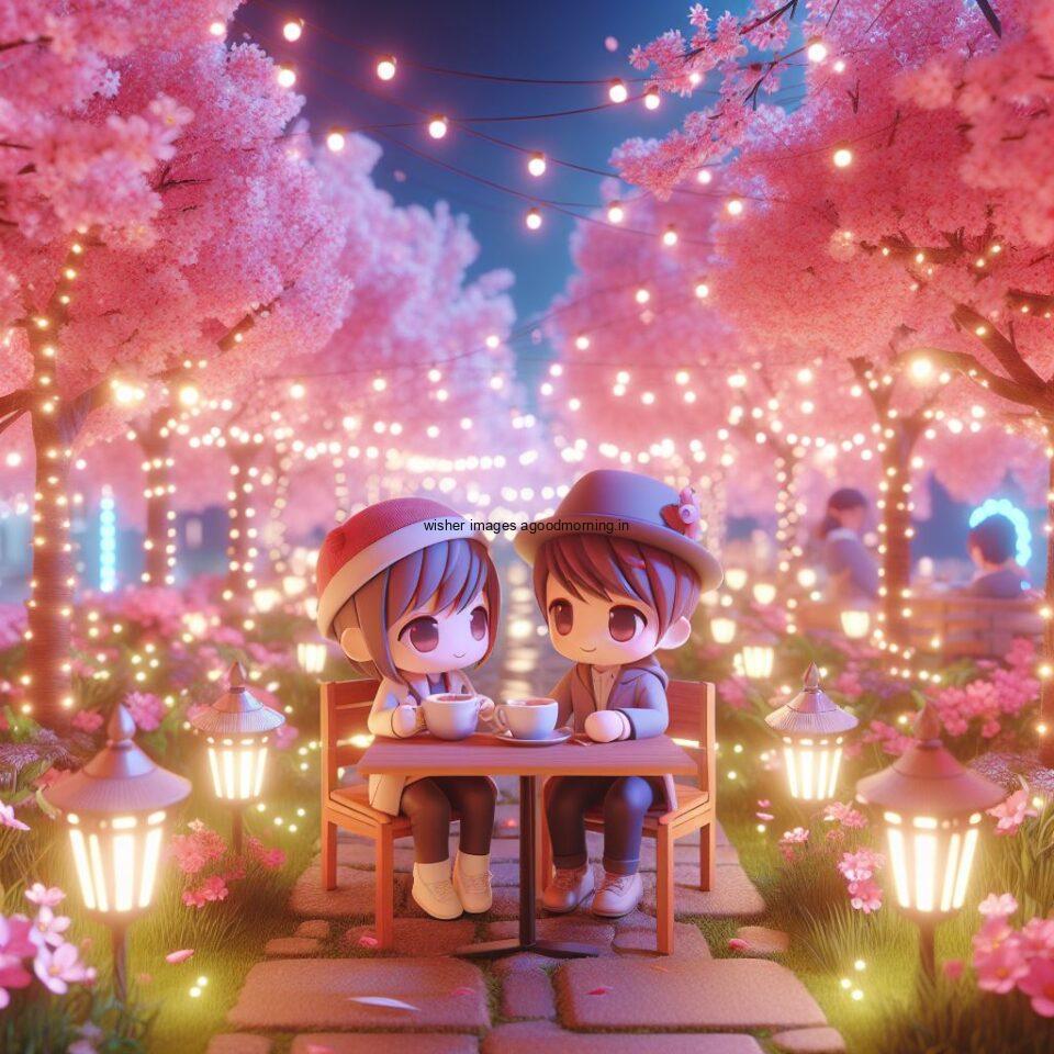 d cute couple images couple seating together with beautifull mall or middle of park azaming light setup ()