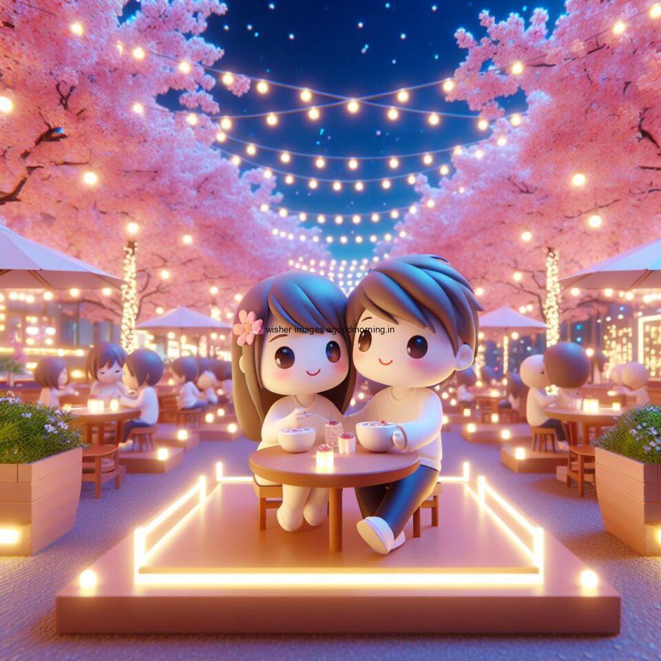 d cute couple images couple seating together with beautifull mall or middle of park azaming light setup ()