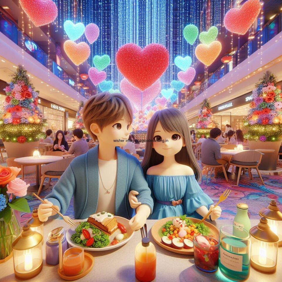 d cute couple images couple seating together with beautifull mall or middle of park azaming light setup ()