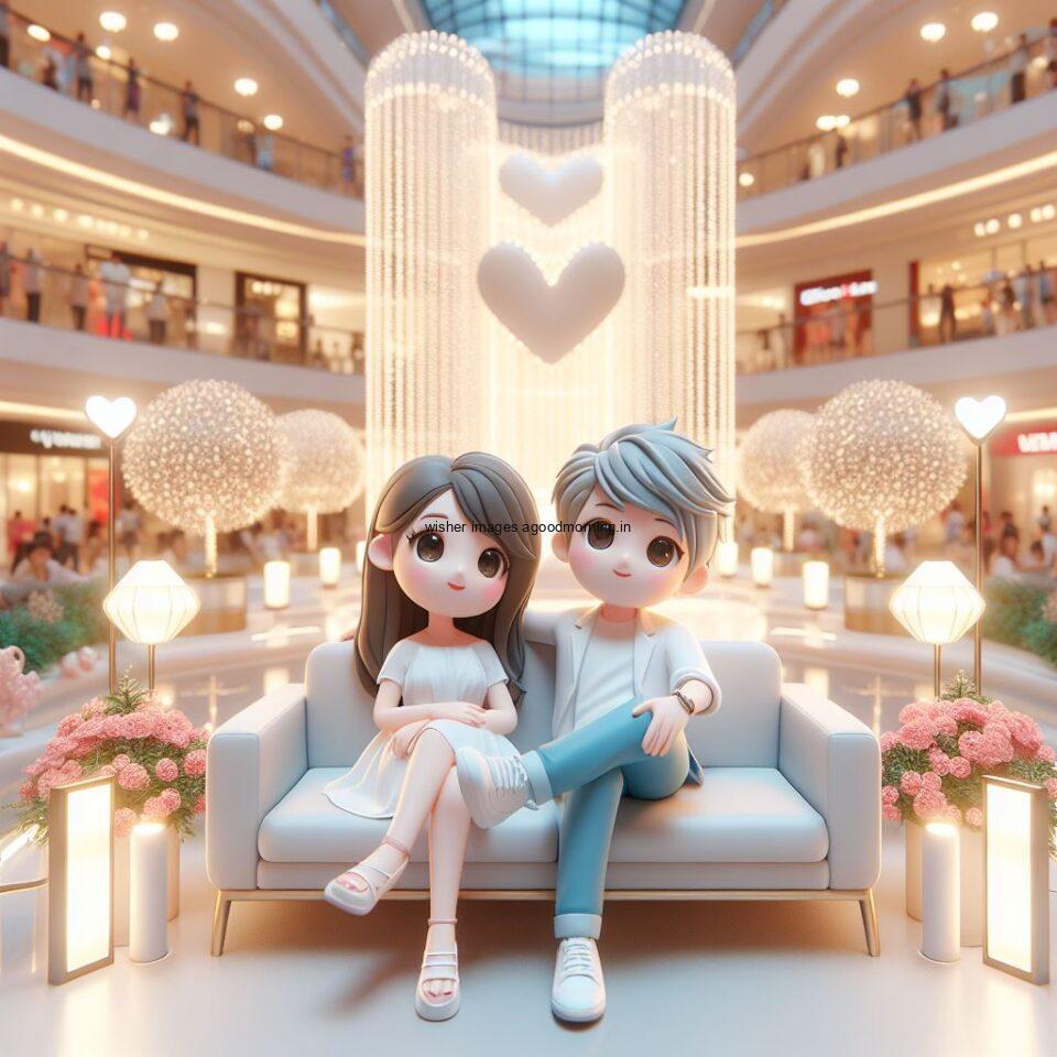 d cute couple images couple seating together with beautifull mall or middle of park azaming light setup ()