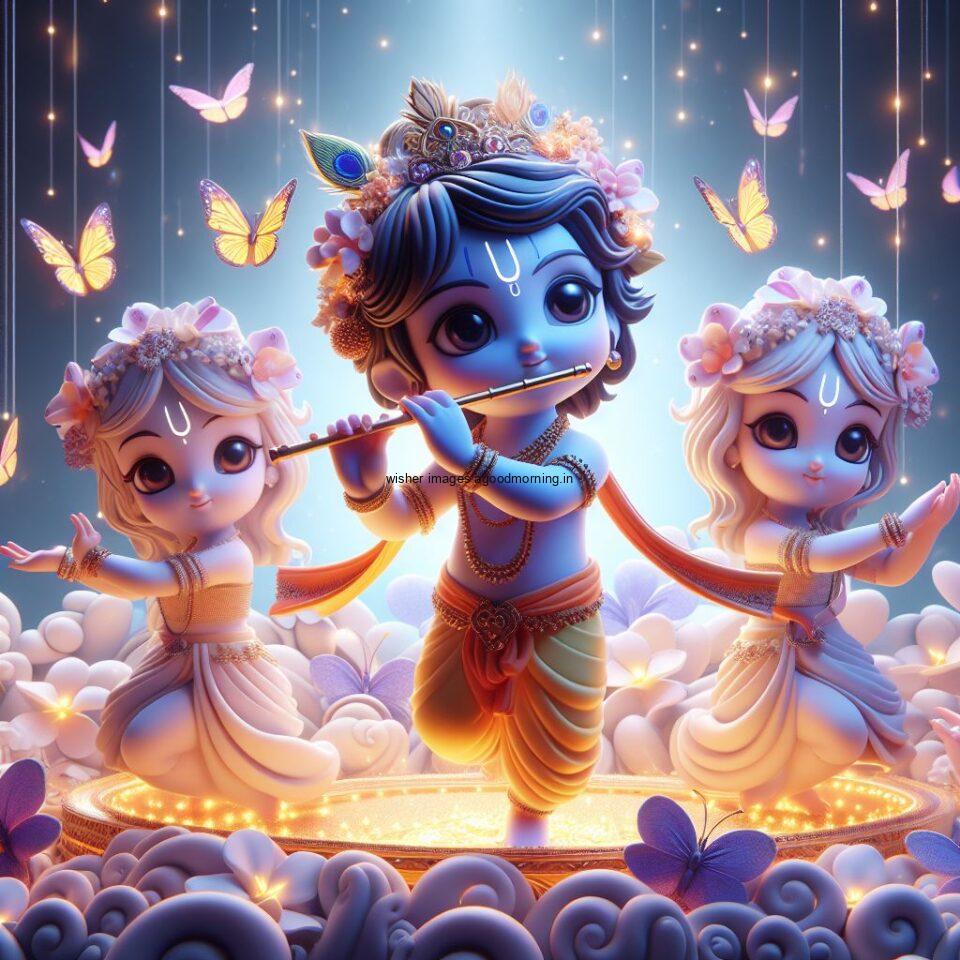 Lord-Krishna-Images-HD-Krishna-Photos-Jai-Shree-Krishna-Images-Status-3d-cute-krishna-seating-playing-flute-eating-button-with-butterfly-1-960x960 60+ Lord Krishna Images & HD Krishna Photos Free Download