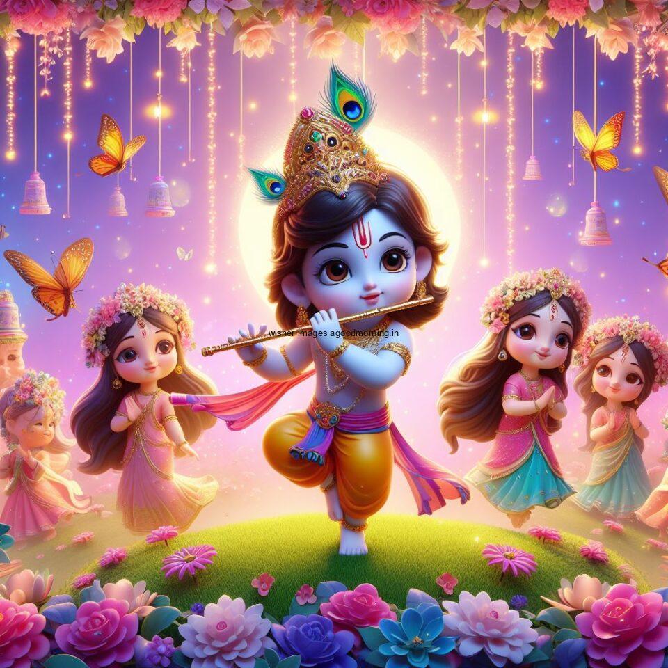 Lord-Krishna-Images-HD-Krishna-Photos-Jai-Shree-Krishna-Images-Status-3d-cute-krishna-seating-playing-flute-eating-button-with-butterfly-12-960x960 60+ Lord Krishna Images & HD Krishna Photos Free Download