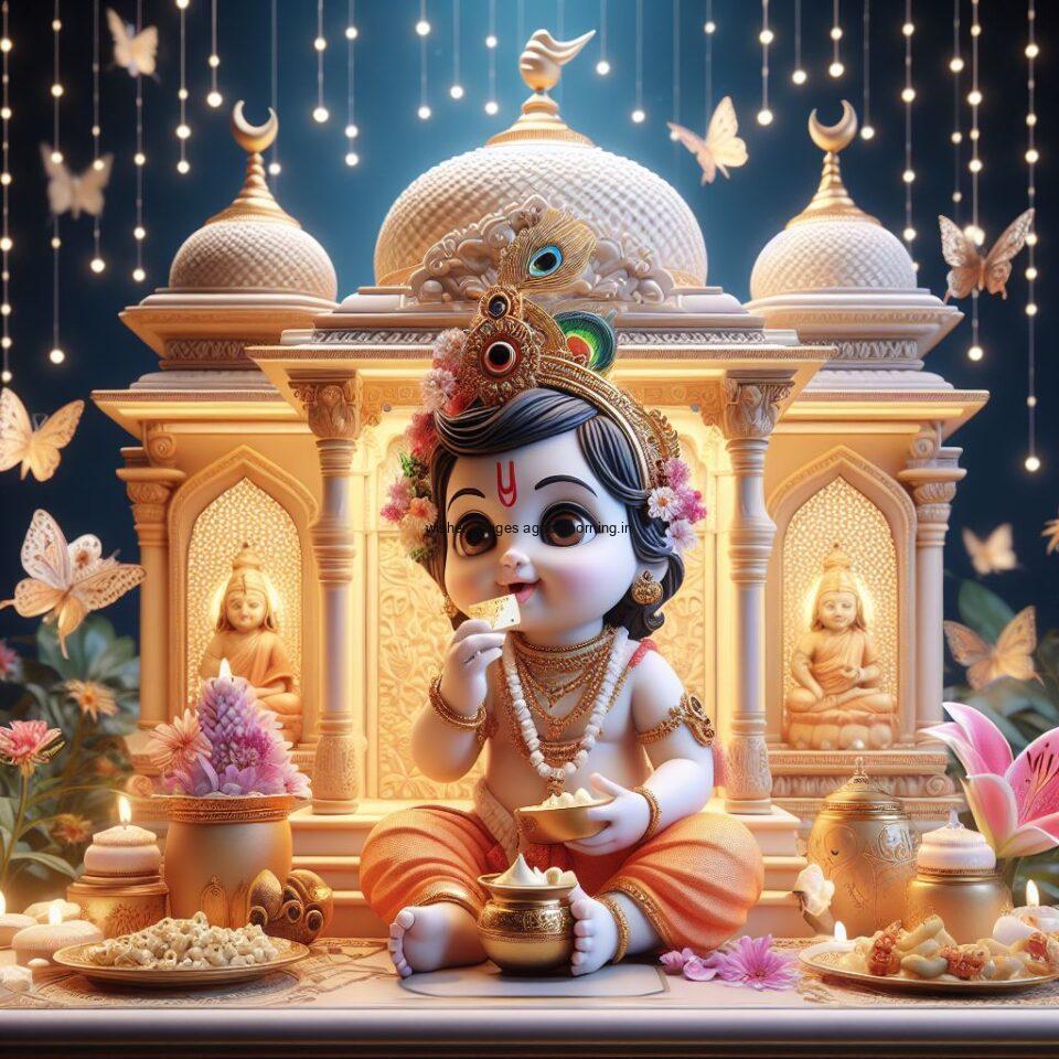 Lord-Krishna-Images-HD-Krishna-Photos-Jai-Shree-Krishna-Images-Status-3d-cute-krishna-seating-playing-flute-eating-button-with-butterfly-24-960x960 60+ Lord Krishna Images & HD Krishna Photos Free Download