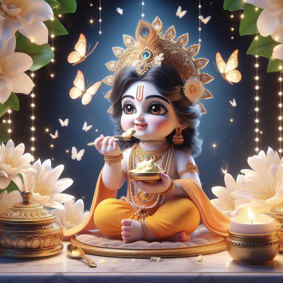 Lord-Krishna-Images-HD-Krishna-Photos-Jai-Shree-Krishna-Images-Status-3d-cute-krishna-seating-playing-flute-eating-button-with-butterfly-30-960x960 60+ Lord Krishna Images & HD Krishna Photos Free Download