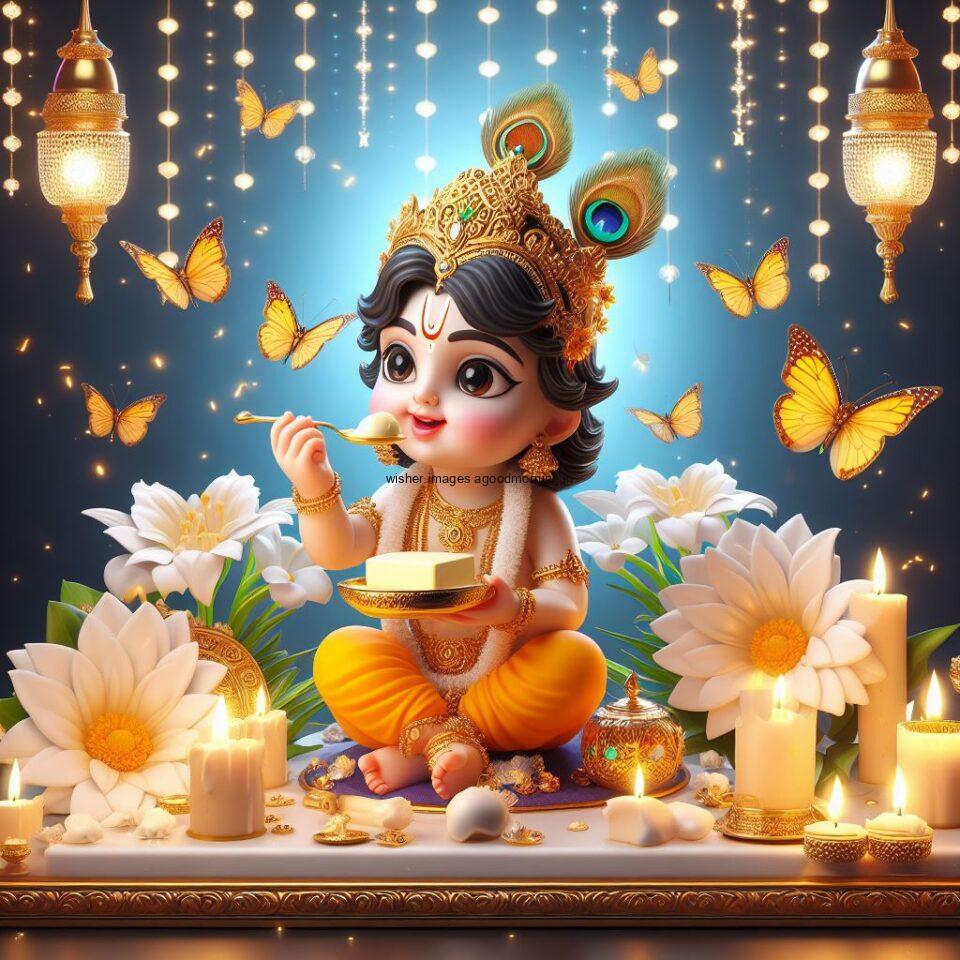 Lord-Krishna-Images-HD-Krishna-Photos-Jai-Shree-Krishna-Images-Status-3d-cute-krishna-seating-playing-flute-eating-button-with-butterfly-34-960x960 60+ Lord Krishna Images & HD Krishna Photos Free Download