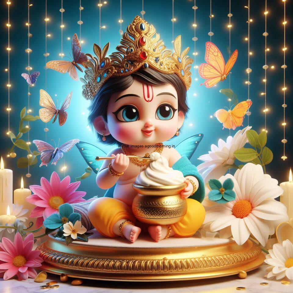 Lord-Krishna-Images-HD-Krishna-Photos-Jai-Shree-Krishna-Images-Status-3d-cute-krishna-seating-playing-flute-eating-button-with-butterfly-38-960x960 60+ Lord Krishna Images & HD Krishna Photos Free Download