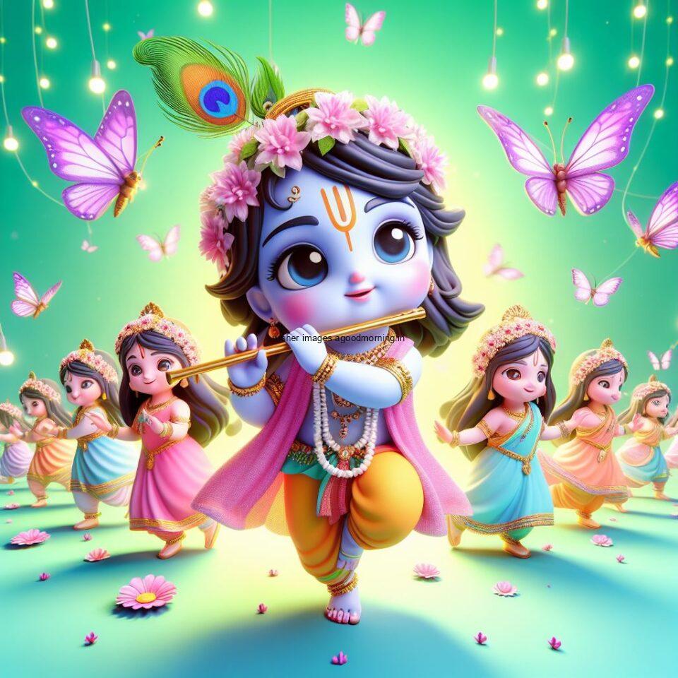 Lord-Krishna-Images-HD-Krishna-Photos-Jai-Shree-Krishna-Images-Status-3d-cute-krishna-seating-playing-flute-eating-button-with-butterfly-4-960x960 60+ Lord Krishna Images & HD Krishna Photos Free Download