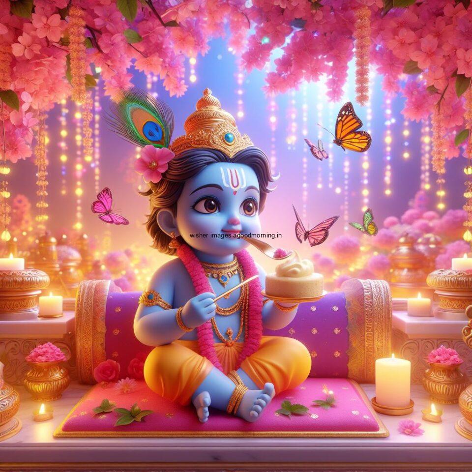 Lord-Krishna-Images-HD-Krishna-Photos-Jai-Shree-Krishna-Images-Status-3d-cute-krishna-seating-playing-flute-eating-button-with-butterfly-47-960x960 60+ Lord Krishna Images & HD Krishna Photos Free Download