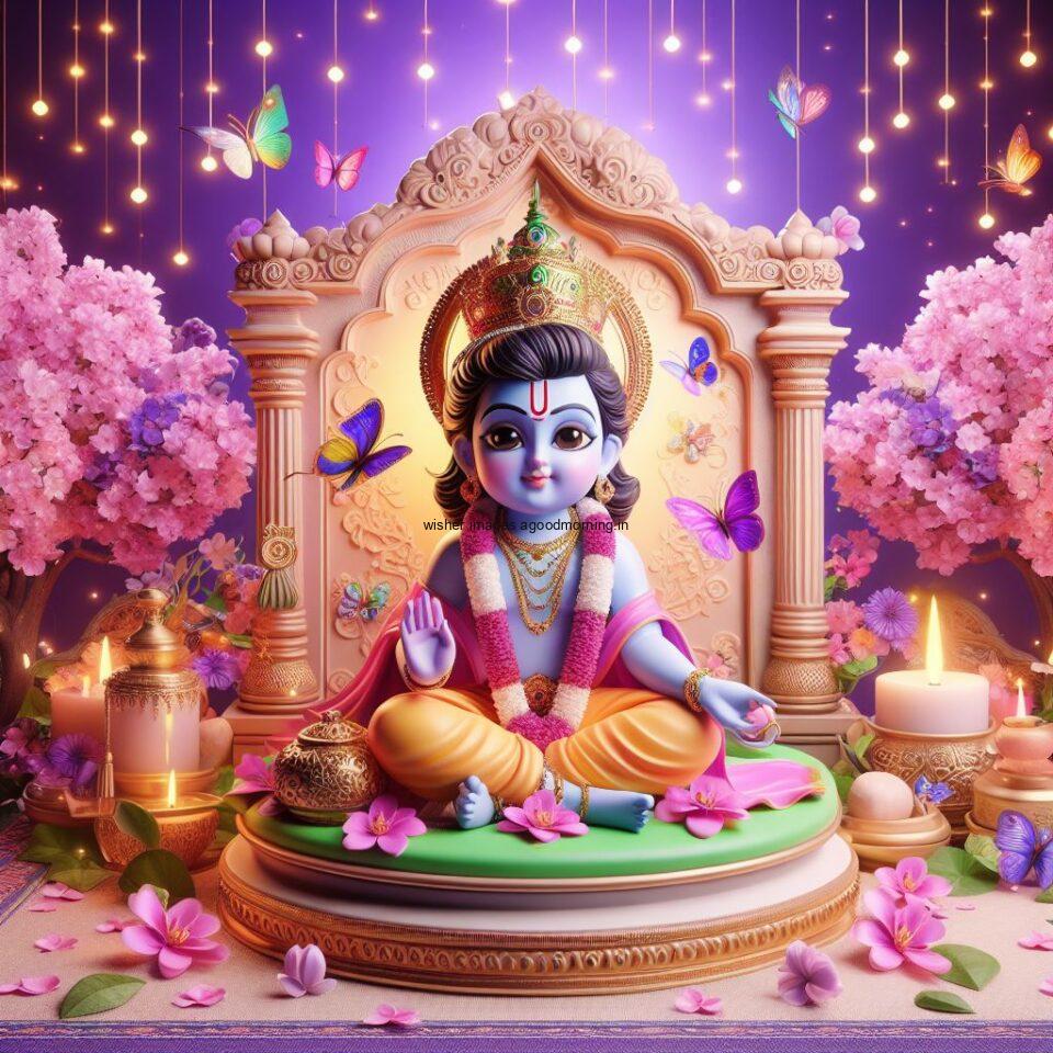 Lord-Krishna-Images-HD-Krishna-Photos-Jai-Shree-Krishna-Images-Status-3d-cute-krishna-seating-playing-flute-eating-button-with-butterfly-59-960x960 60+ Lord Krishna Images & HD Krishna Photos Free Download