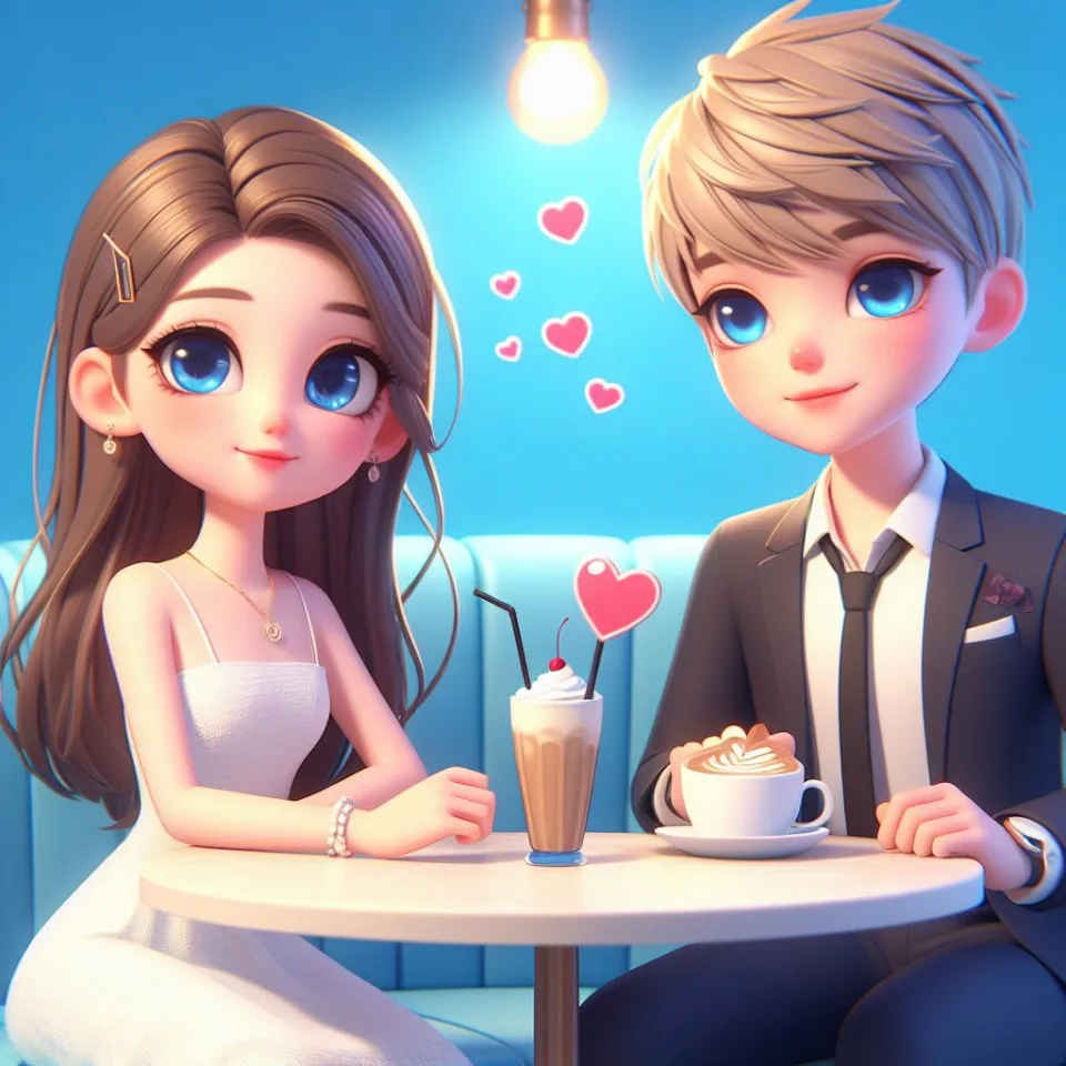 beautiful couple in cafe love couple images with love vibes in city and parpose eachother in the cafe table and enjoy the food ()