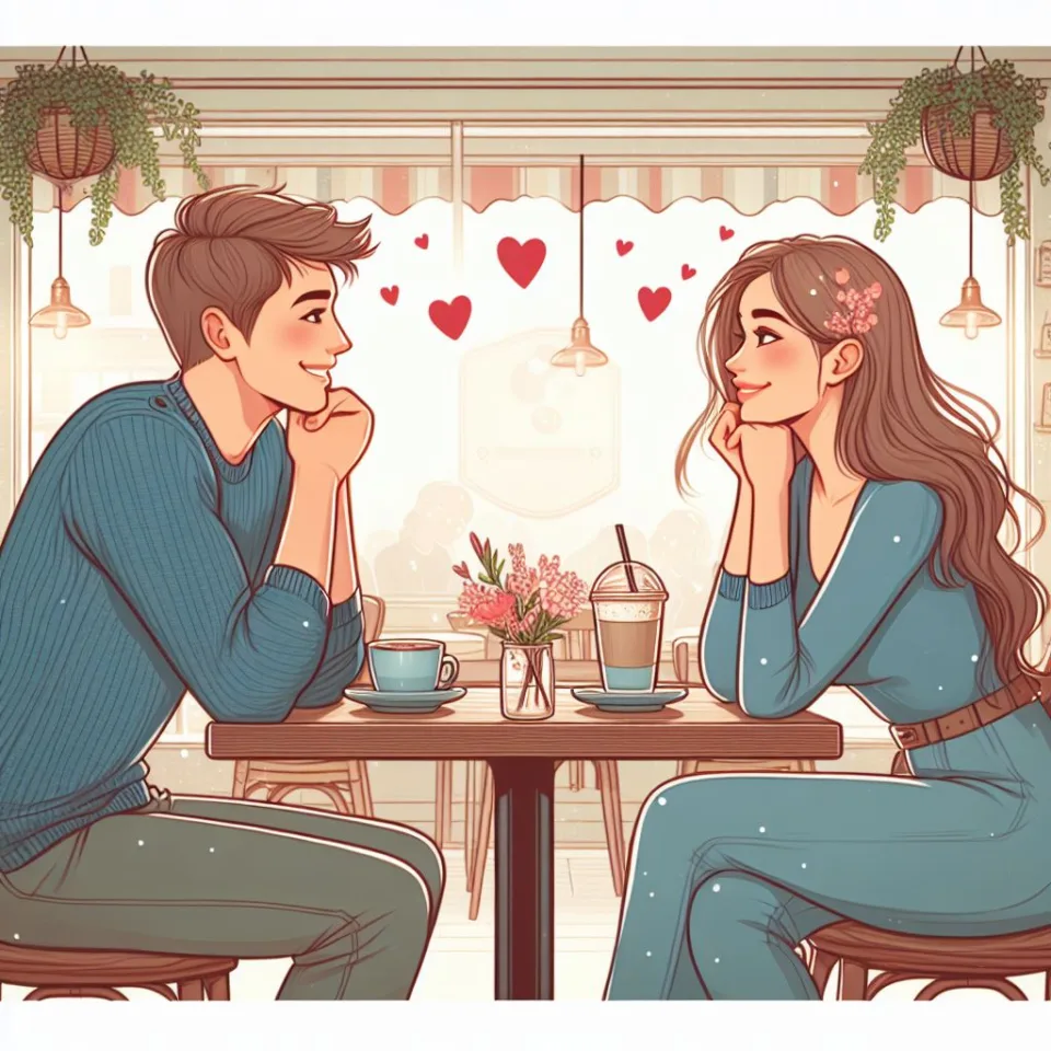 beautiful couple in cafe love couple images with love vibes in city and parpose eachother in the cafe table and enjoy the food ()