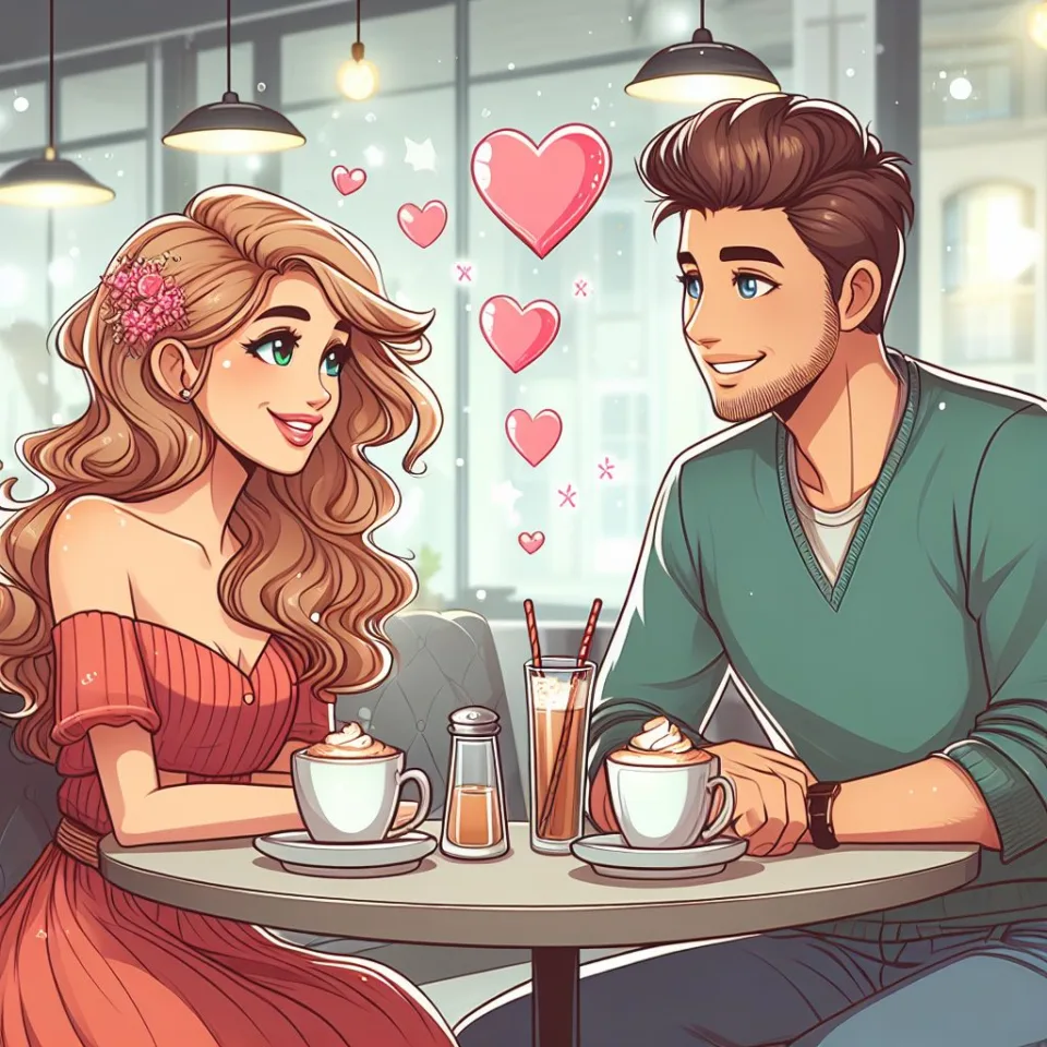 beautiful couple in cafe love couple images with love vibes in city and parpose eachother in the cafe table and enjoy the food ()