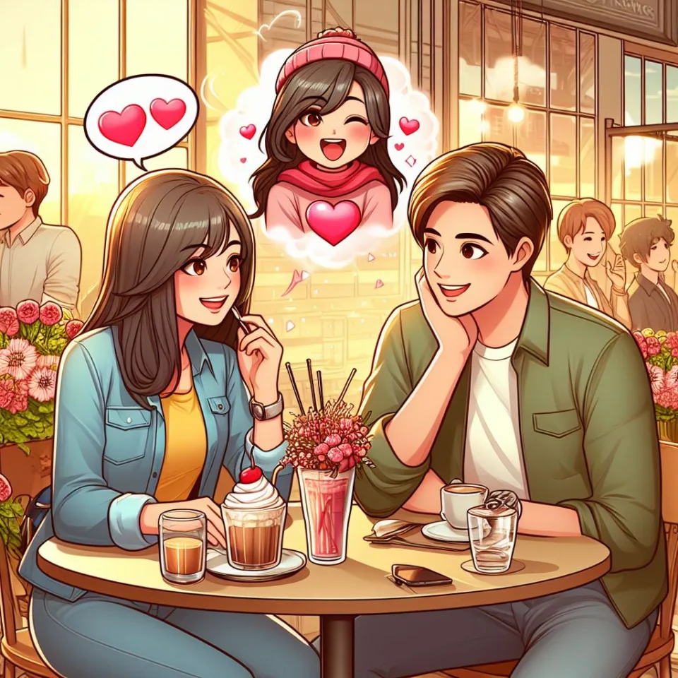 beautiful couple in cafe love couple images with love vibes in city and parpose eachother in the cafe table and enjoy the food ()