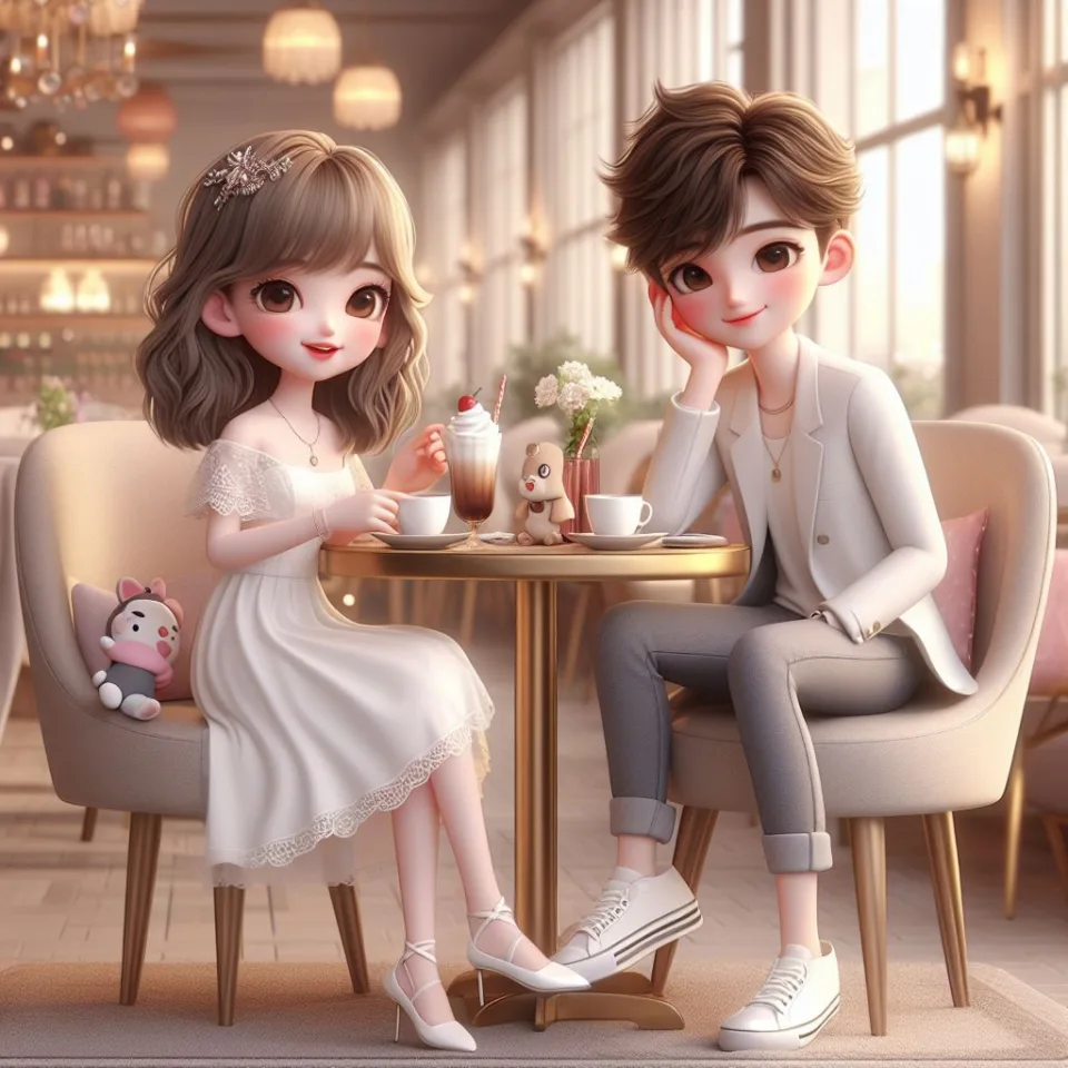 beautiful couple in cafe love couple images with love vibes in city and parpose eachother in the cafe table and enjoy the food ()