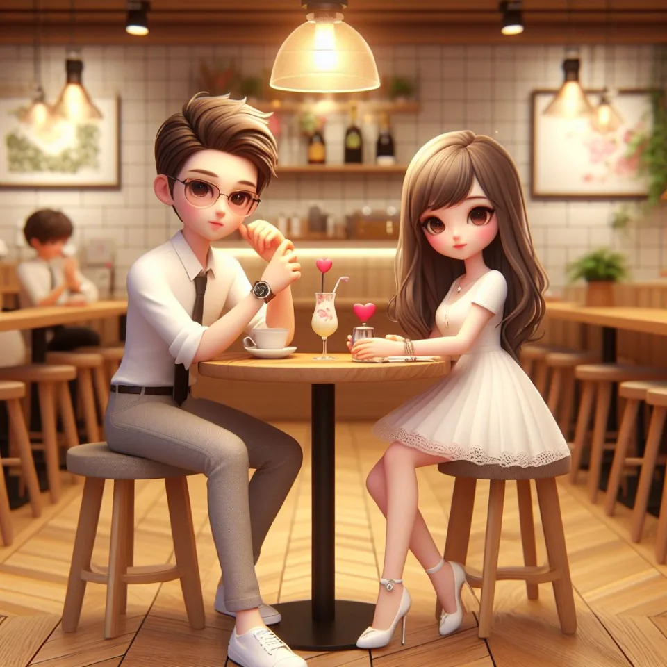 beautiful couple in cafe love couple images with love vibes in city and parpose eachother in the cafe table and enjoy the food ()