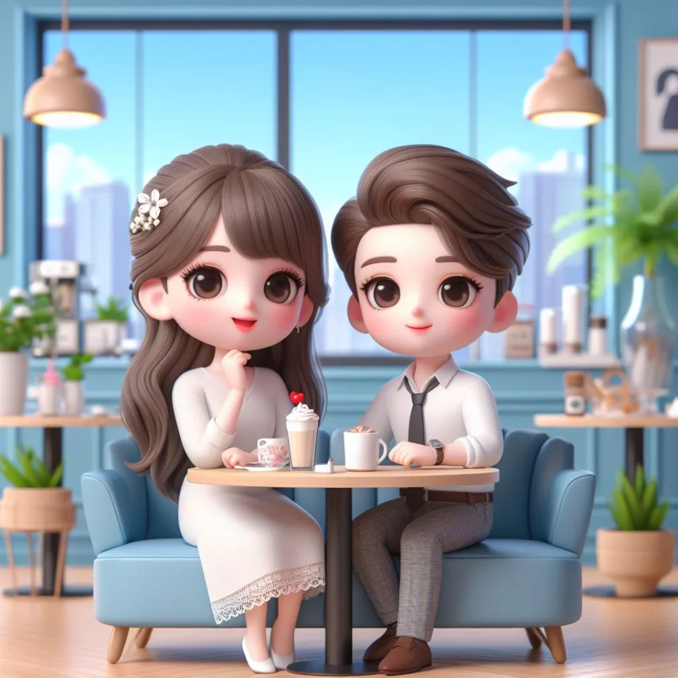 beautiful couple in cafe love couple images with love vibes in city and parpose eachother in the cafe table and enjoy the food ()