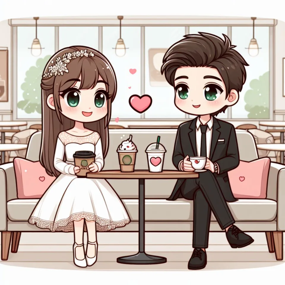 beautiful couple in cafe love couple images with love vibes in city and parpose eachother in the cafe table and enjoy the food ()