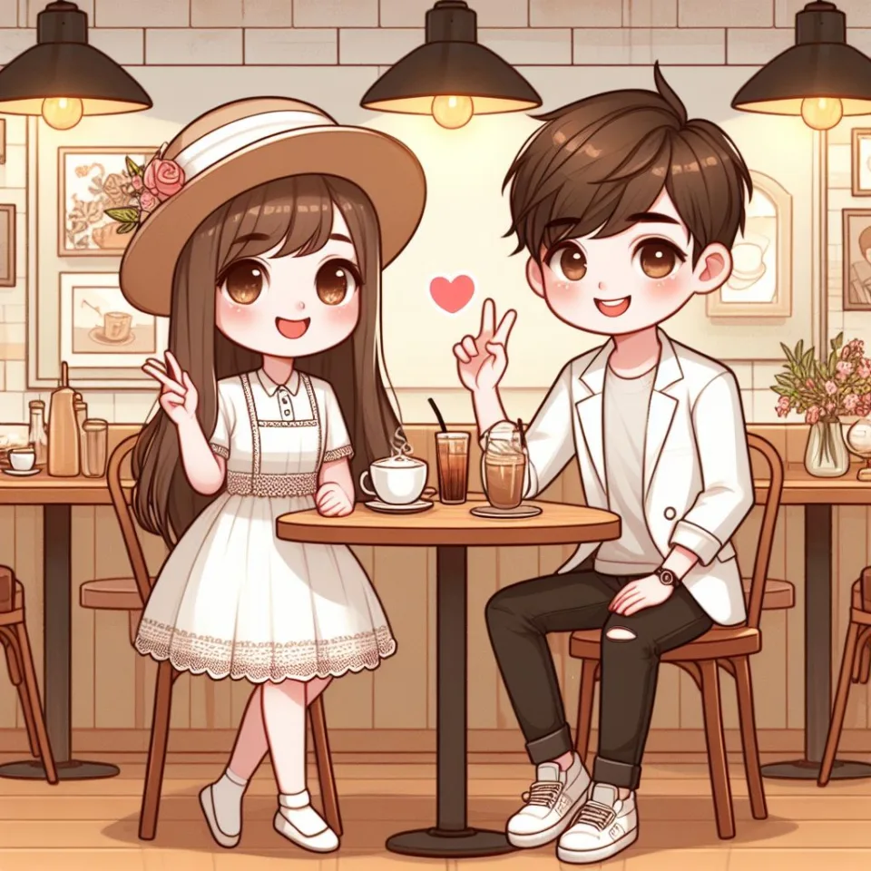 beautiful couple in cafe love couple images with love vibes in city and parpose eachother in the cafe table and enjoy the food ()