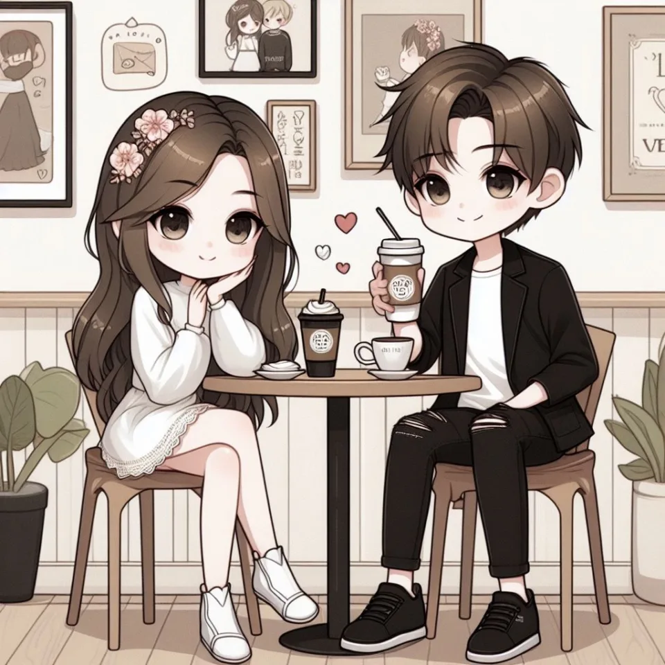 beautiful couple in cafe love couple images with love vibes in city and parpose eachother in the cafe table and enjoy the food ()