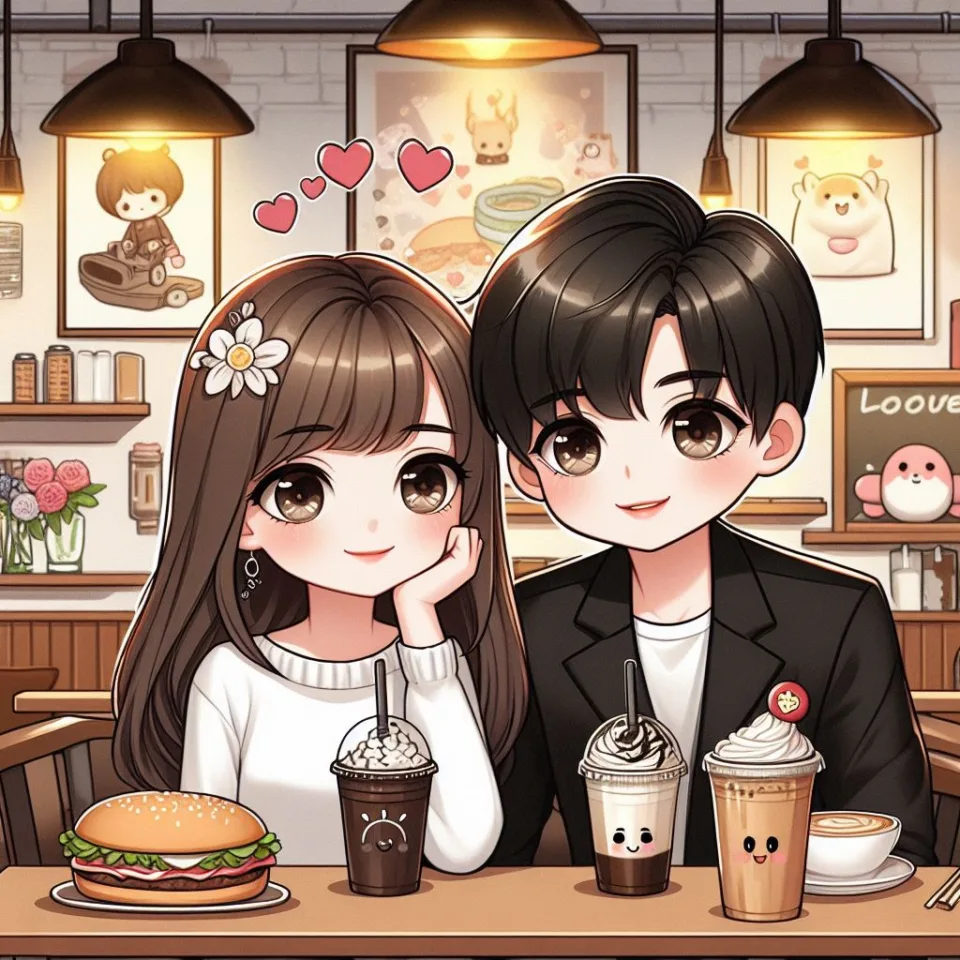 beautiful couple in cafe love couple images with love vibes in city and parpose eachother in the cafe table and enjoy the food ()