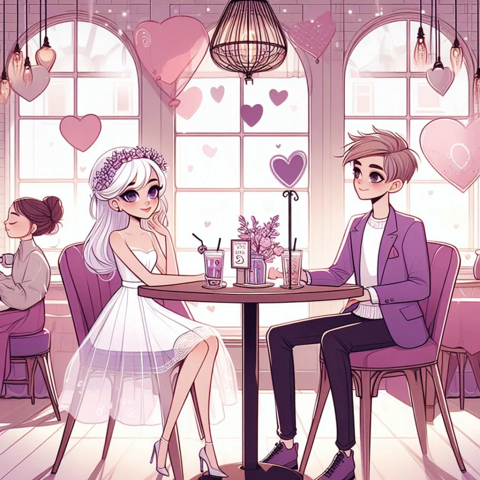 beautiful couple in cafe love couple images with love vibes in city and parpose eachother in the cafe table and enjoy the food ()