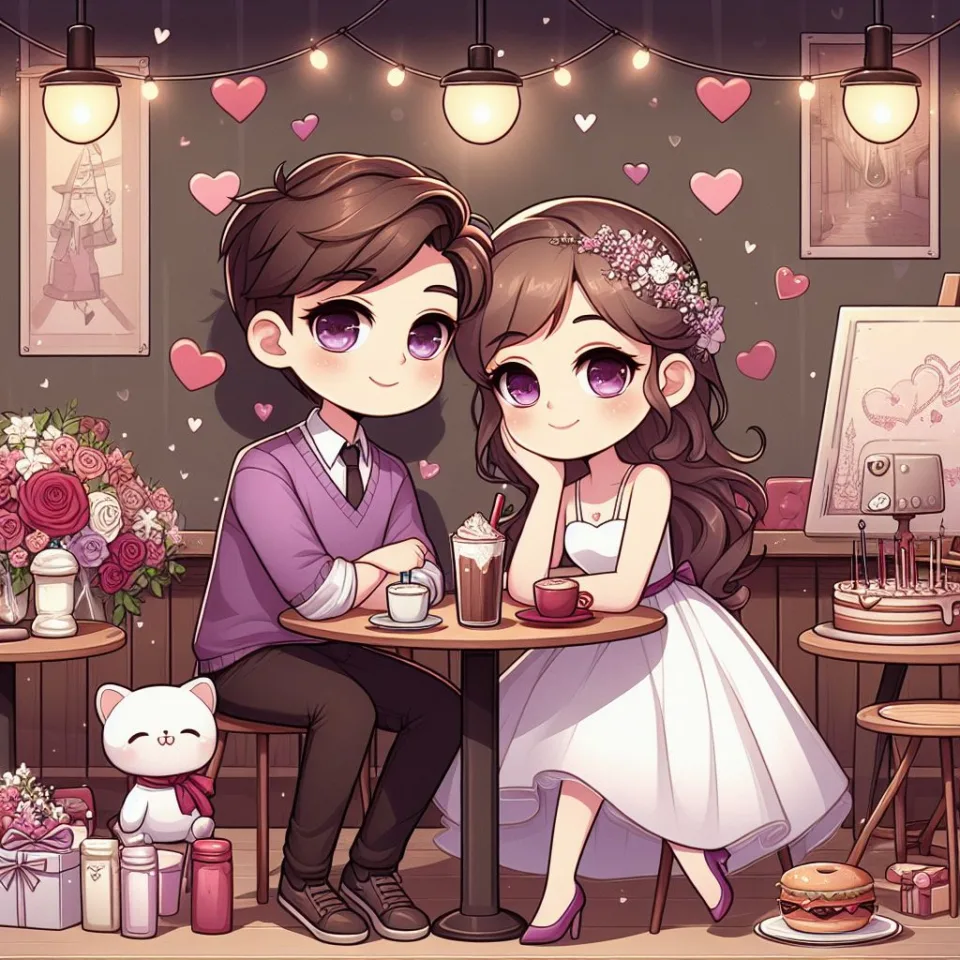 beautiful couple in cafe love couple images with love vibes in city and parpose eachother in the cafe table and enjoy the food ()