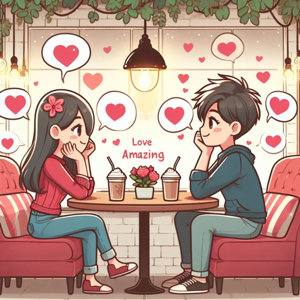 beautiful couple in cafe love couple images with love vibes in city and parpose eachother in the cafe table and enjoy the food ()