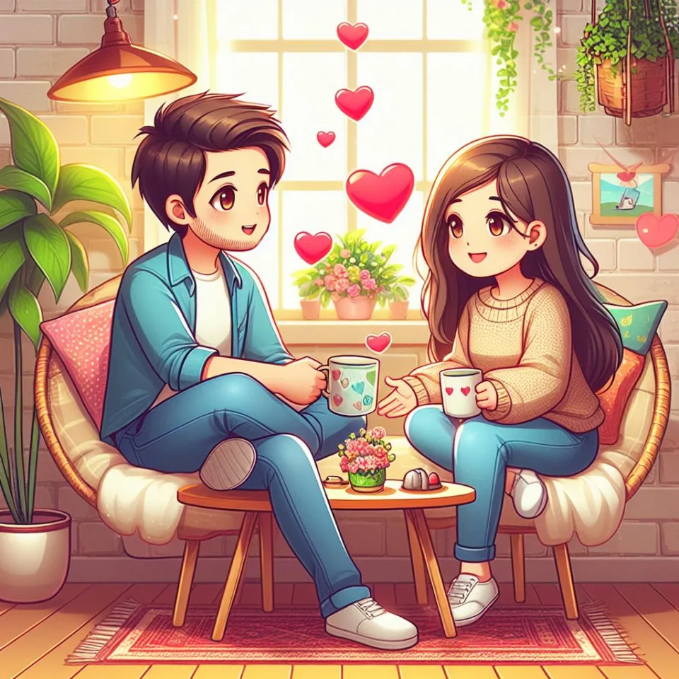 beautiful couple in cafe love couple images with love vibes in city and parpose eachother in the cafe table and enjoy the food ()