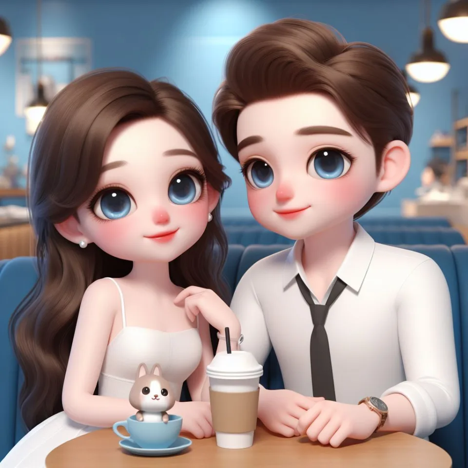 beautiful couple in cafe love couple images with love vibes in city and parpose eachother in the cafe table and enjoy the food ()