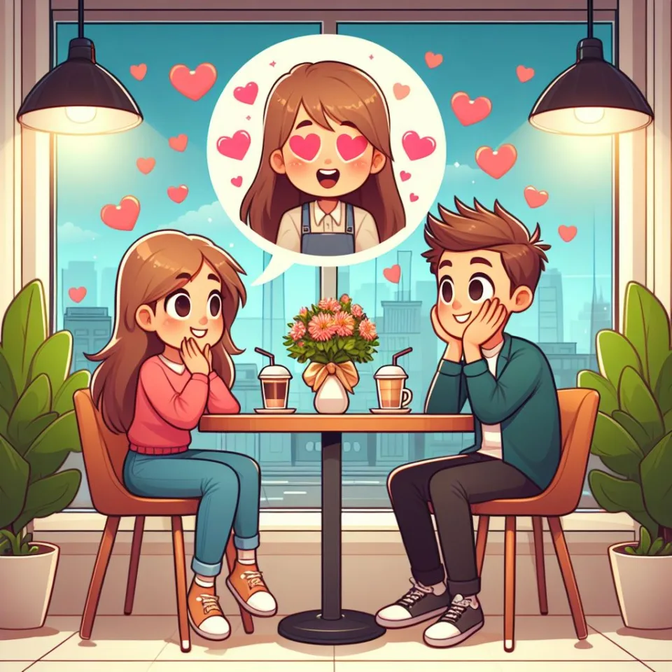 beautiful couple in cafe love couple images with love vibes in city and parpose eachother in the cafe table and enjoy the food ()