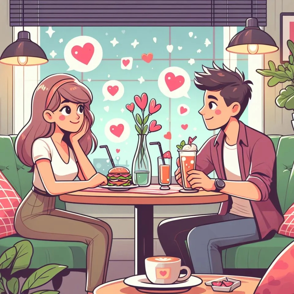 beautiful couple in cafe love couple images with love vibes in city and parpose eachother in the cafe table and enjoy the food ()