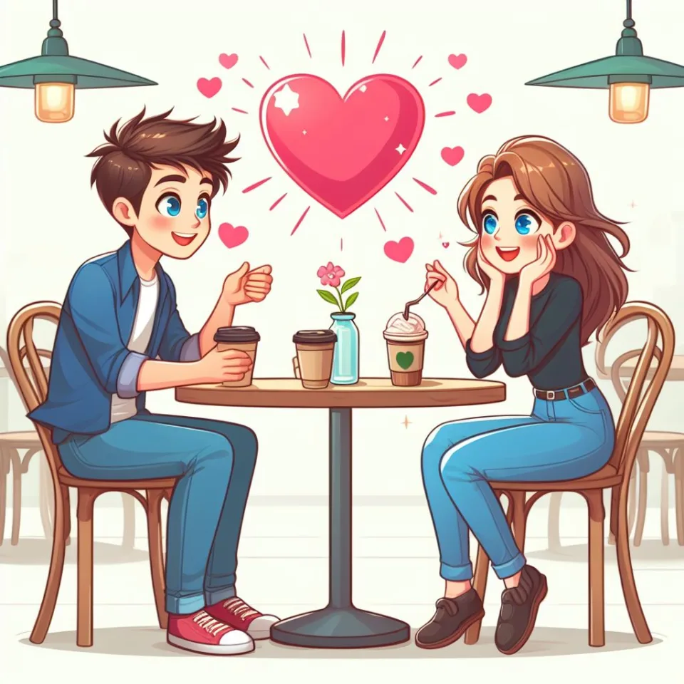 beautiful couple in cafe love couple images with love vibes in city and parpose eachother in the cafe table and enjoy the food ()