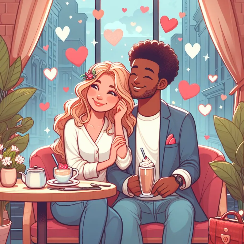 beautiful couple in cafe love couple images with love vibes in city and parpose eachother in the cafe table and enjoy the food ()