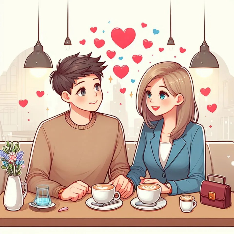 beautiful couple in cafe love couple images with love vibes in city and parpose eachother in the cafe table and enjoy the food ()