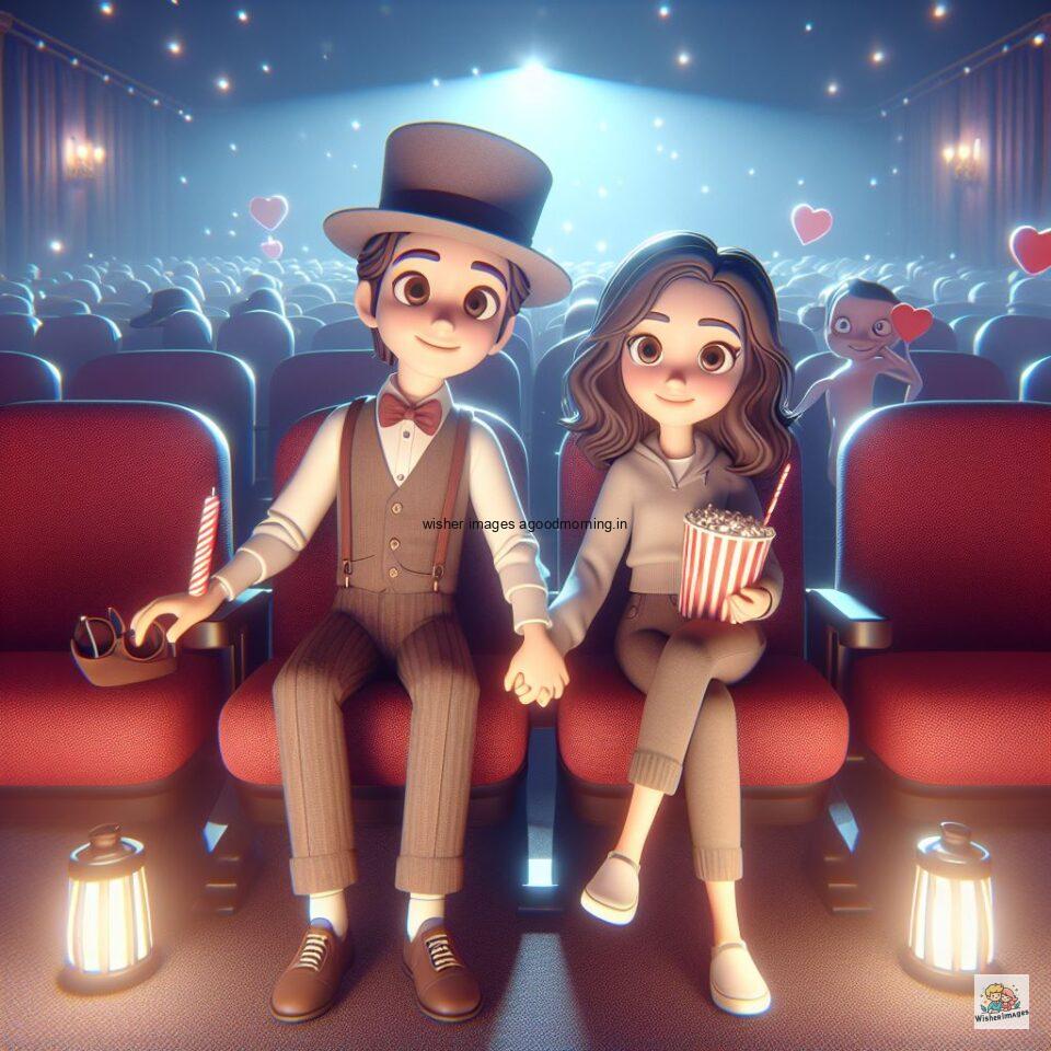 couple seating in theater with eachother with love vibes amazing life amazing lights setup ()