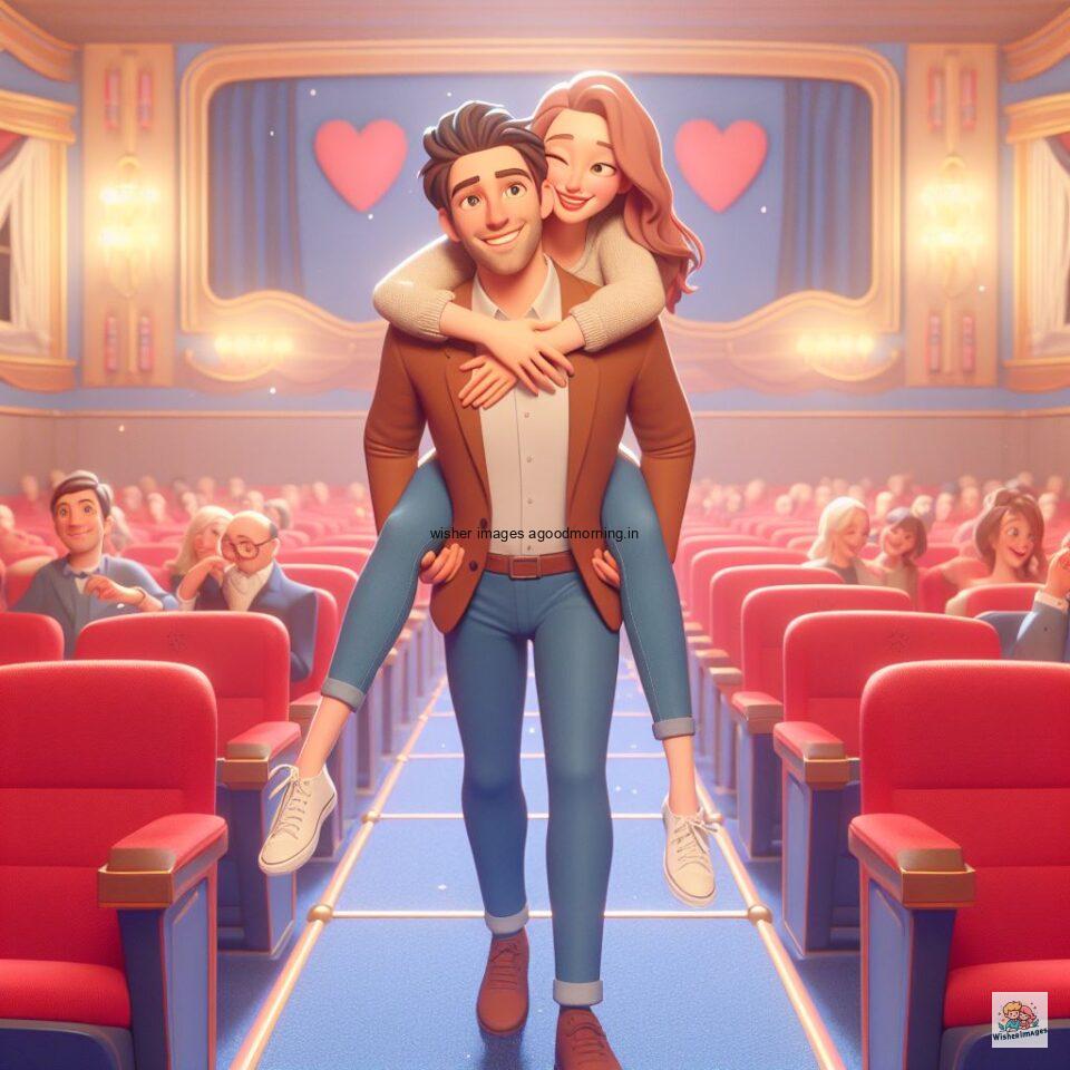 couple seating in theater with eachother with love vibes amazing life amazing lights setup ()