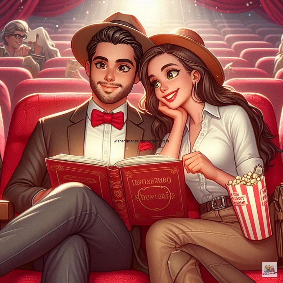 couple seating in theater with eachother with love vibes amazing life amazing lights setup ()