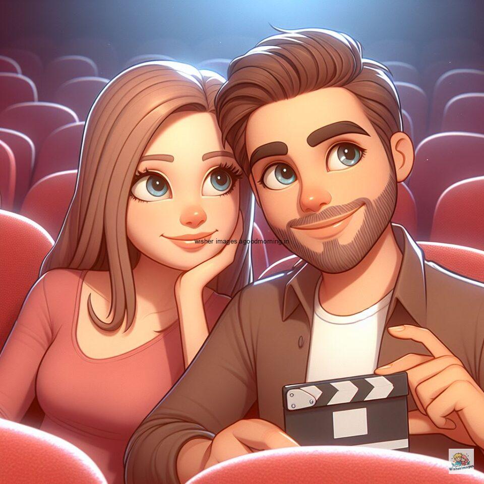 couple seating in theater with eachother with love vibes amazing life amazing lights setup ()